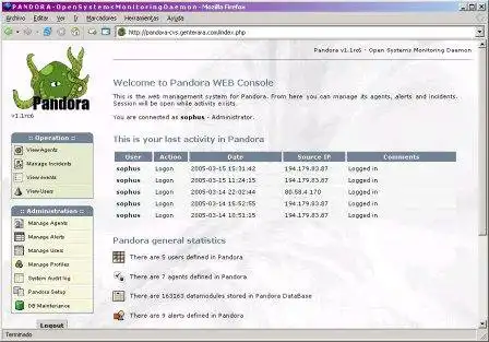 Download web tool or web app Pandoramon (Not active since 2005)