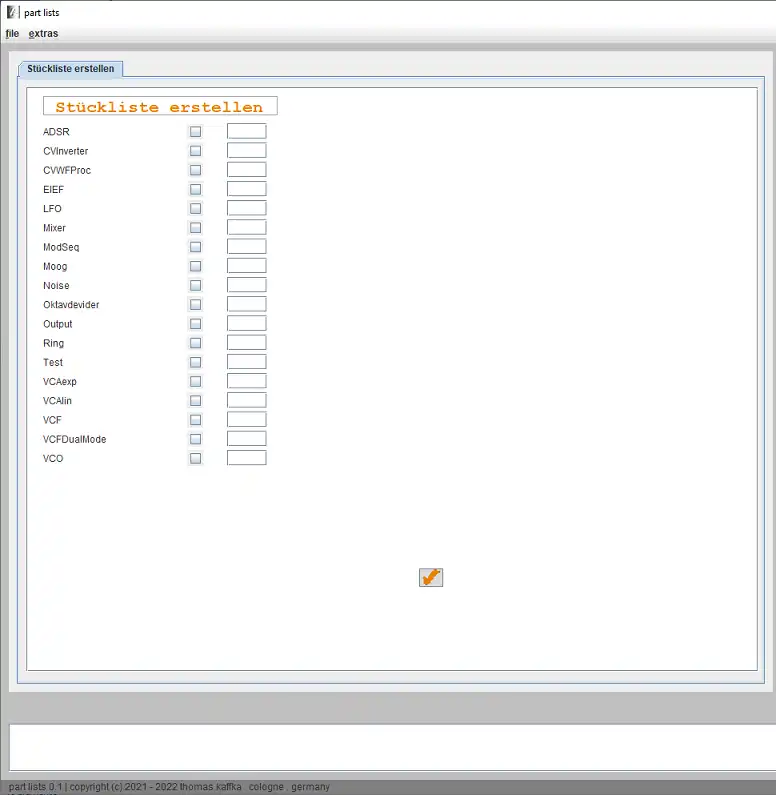 Download web tool or web app PartLists