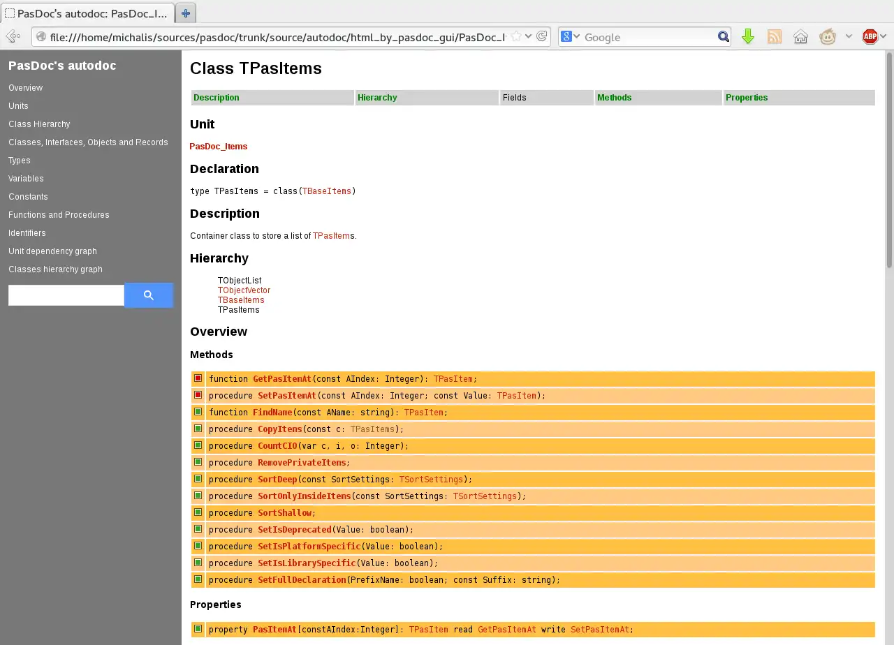 Download web tool or web app pasdoc