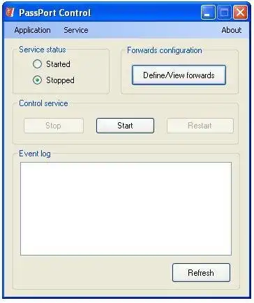 Download web tool or web app PassPort  port forwarding utility Win XP