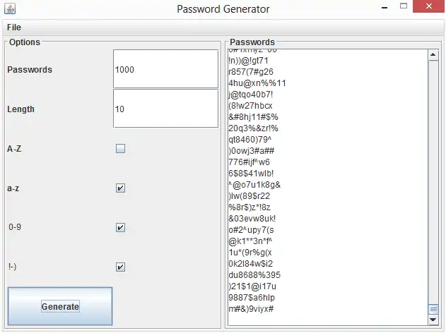 Download web tool or web app Passwords Generator