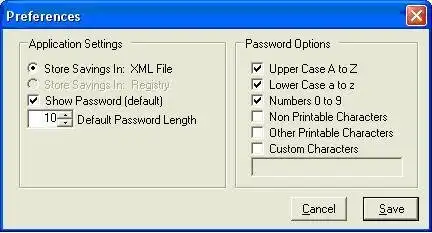 Download web tool or web app Password Vault XML