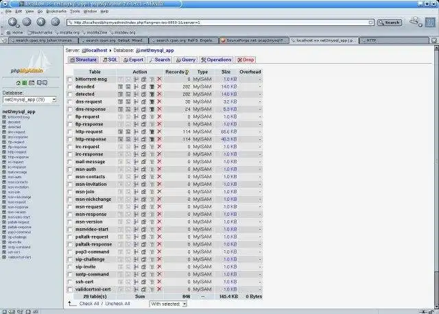 Download web tool or web app pcap2mysql