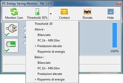 Download web tool or web app PC Battery Monitor Set Energy Profile