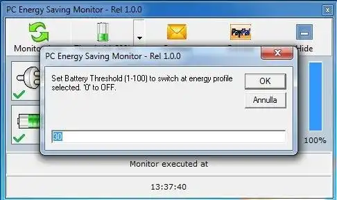 Download web tool or web app PC Battery Monitor Set Energy Profile