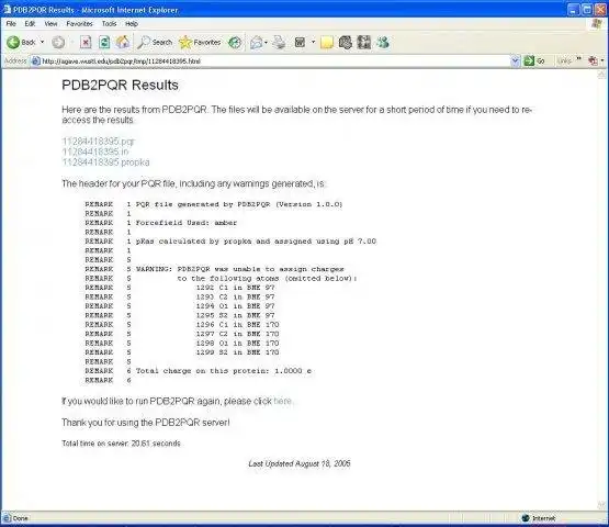 Download web tool or web app PDB2PQR