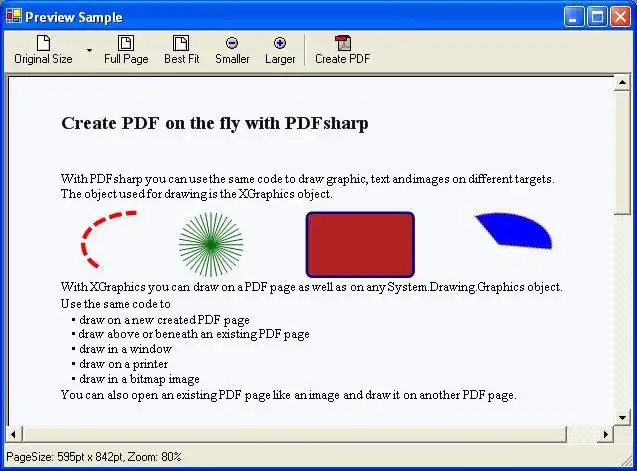 Download web tool or web app PDFsharp to run in Windows online over Linux online