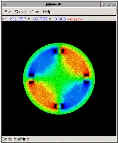 Download web tool or web app pdnmesh Finite Element program to run in Windows online over Linux online