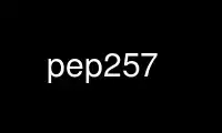 Run pep257 in OnWorks free hosting provider over Ubuntu Online, Fedora Online, Windows online emulator or MAC OS online emulator