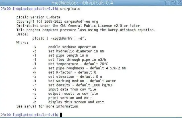 Download web tool or web app pfcalc to run in Linux online