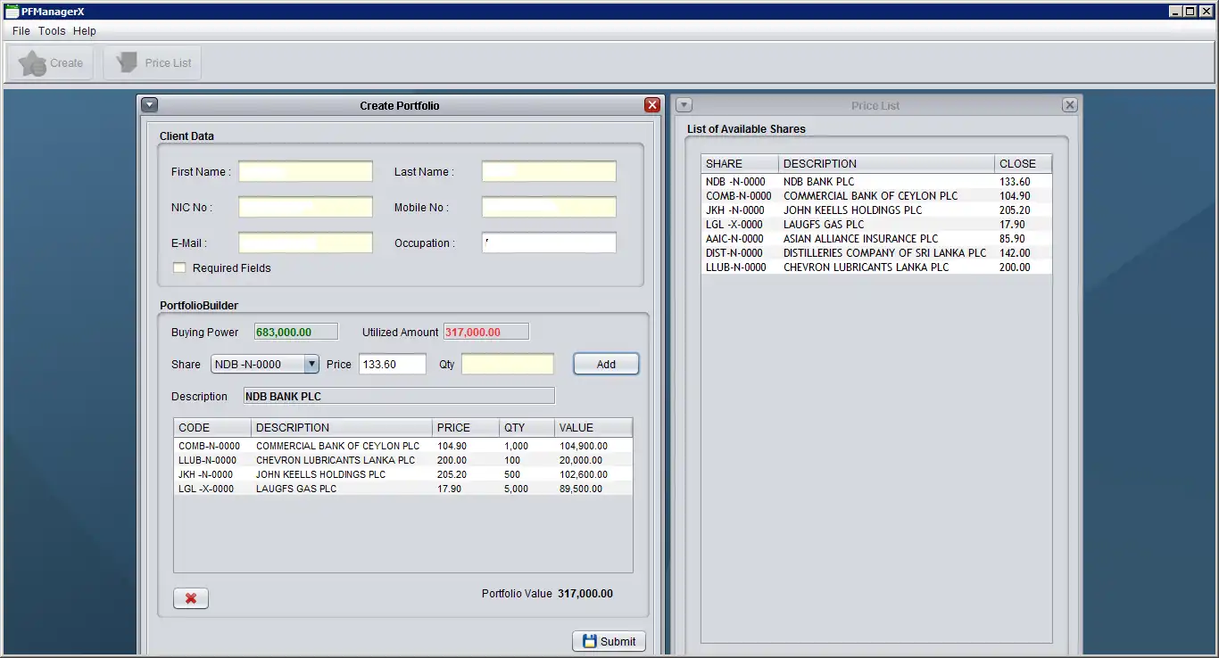 Download web tool or web app PFManagerX