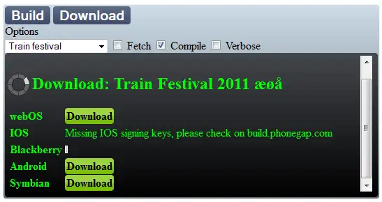 Download web tool or web app PGBuild