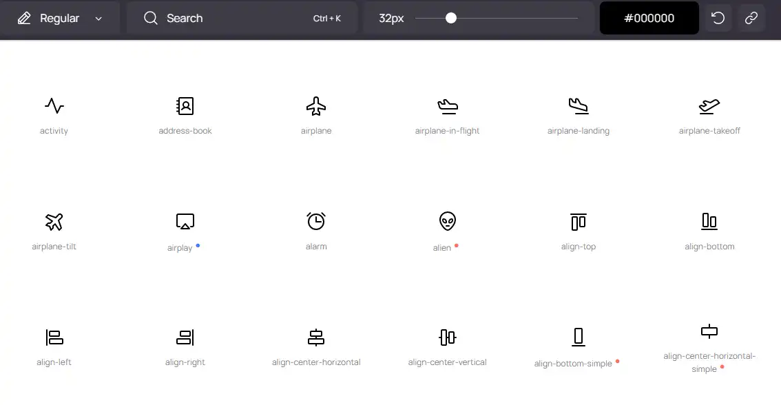 Descărcați instrumentul web sau aplicația web Phosphor Icons