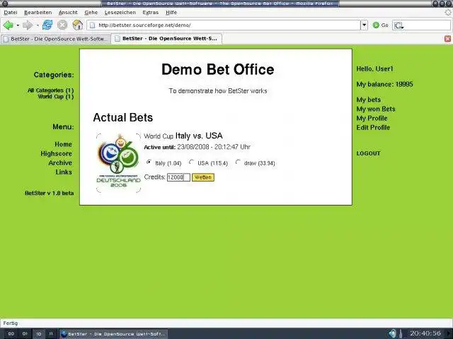 Download web tool or web app PHP Betoffice - Betster