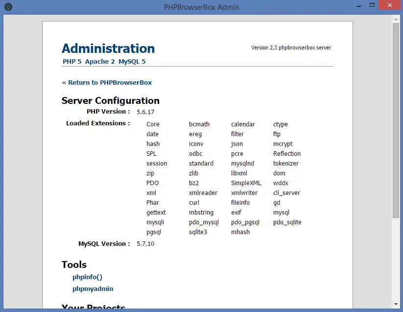 Télécharger l'outil Web ou l'application Web PHPBrowserBox