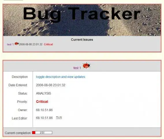 Download web tool or web app PHP Bug Tracker