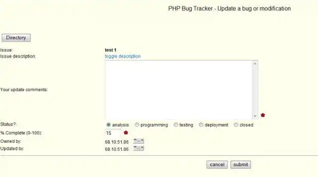 Download web tool or web app PHP Bug Tracker