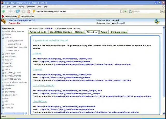 Scarica lo strumento web o l'app web phpCodeGenerator