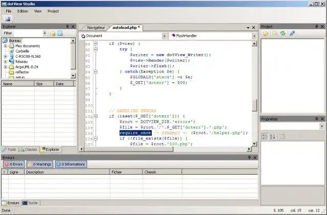 Download web tool or web app PHP IDE / Editor : dotView Visual Studio