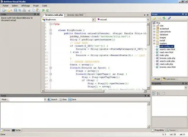 Download web tool or web app PHP IDE / Editor : dotView Visual Studio