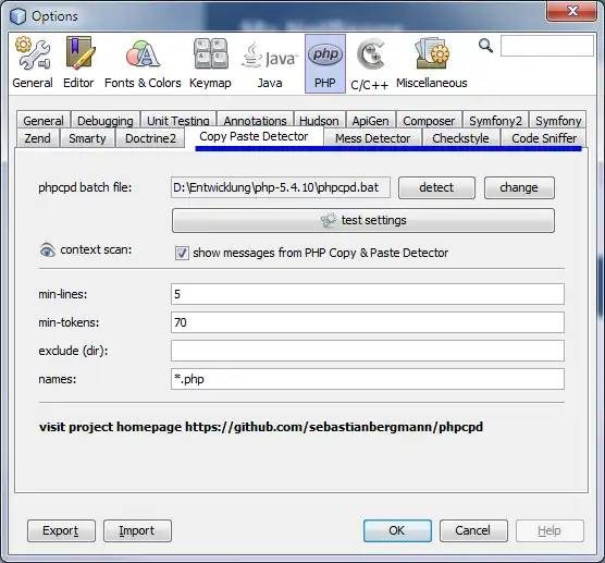 Download web tool or web app phpMD / PHP CodeSniffer Netbeans Plugin