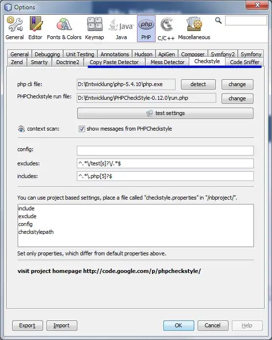 Download web tool or web app phpMD / PHP CodeSniffer Netbeans Plugin