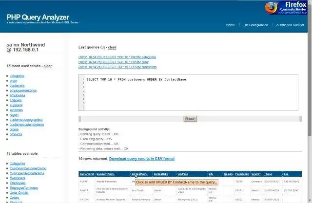 Download web tool or web app PHP MSSQL Server Admin - Query Analyzer