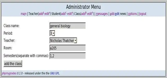 Download web tool or web app phpmygrades - an online grading book