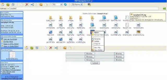 Download web tool or web app PHP Navigator