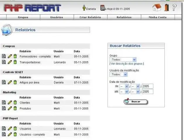 Download web tool or web app PHP Report