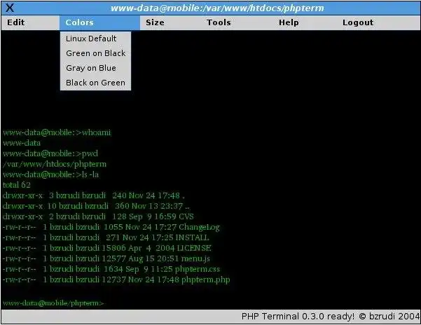 Download web tool or web app PHP Shell Terminal