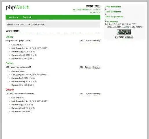 Download web tool or web app phpWatch