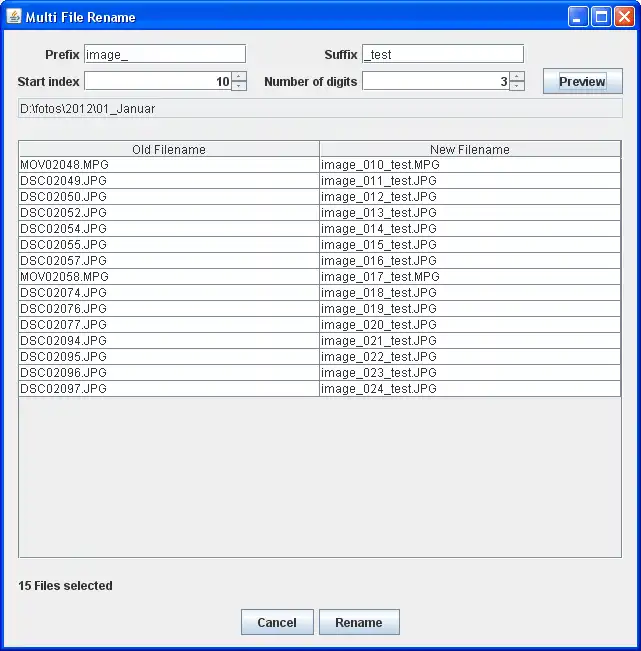 Download web tool or web app Picasa MultiFileRename