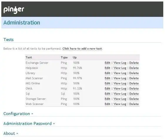 Download web tool or web app Pinger