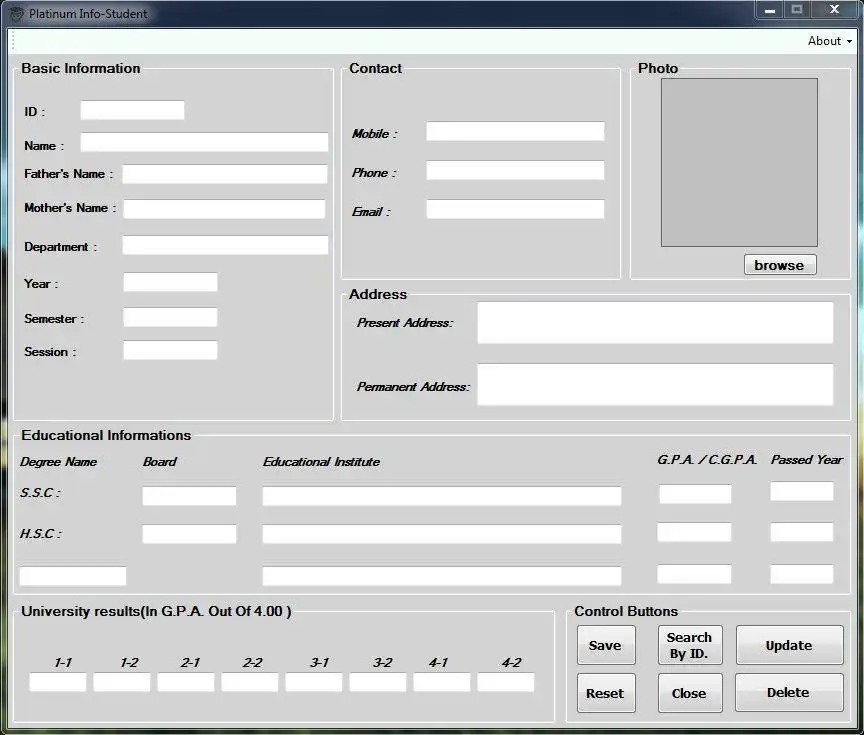 دانلود ابزار وب یا برنامه وب Platinum Info-Student