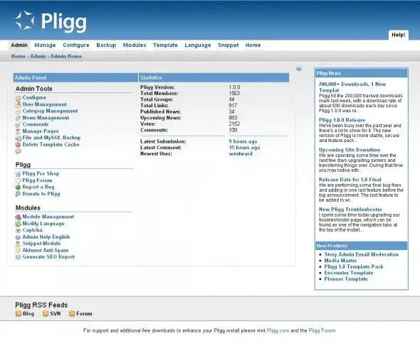 Download web tool or web app Pligg CMS