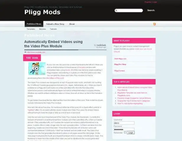 Download web tool or web app Pligg CMS