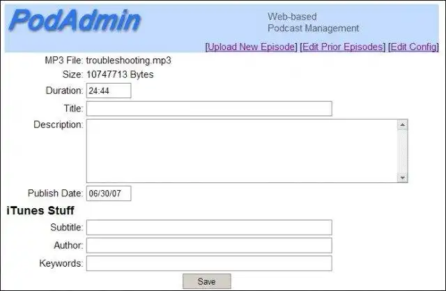 Download web tool or web app PodAdmin - Web-based podcast management