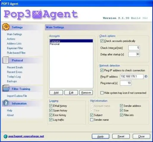 Download web tool or web app Pop3 Agent