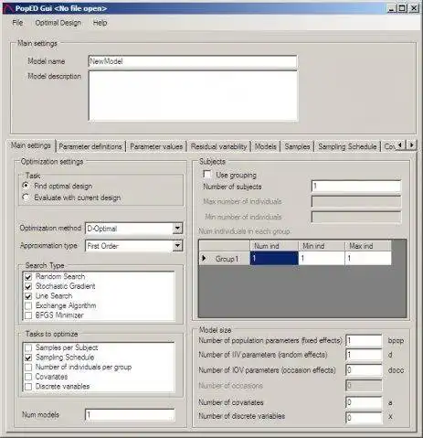 Download web tool or web app PopED to run in Windows online over Linux online