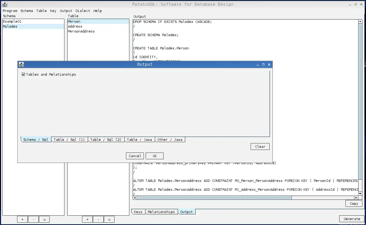 Download web tool or web app PotatoSQL: Software for Database Design