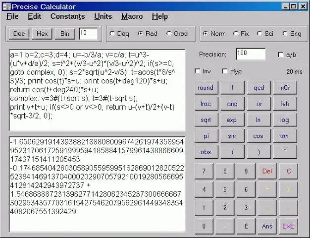 Download web tool or web app Precise Calculator to run in Windows online over Linux online