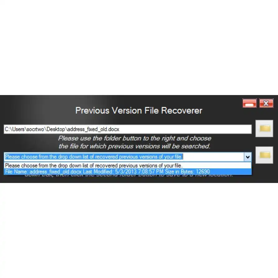 Download web tool or web app Previous Version File Recoverer