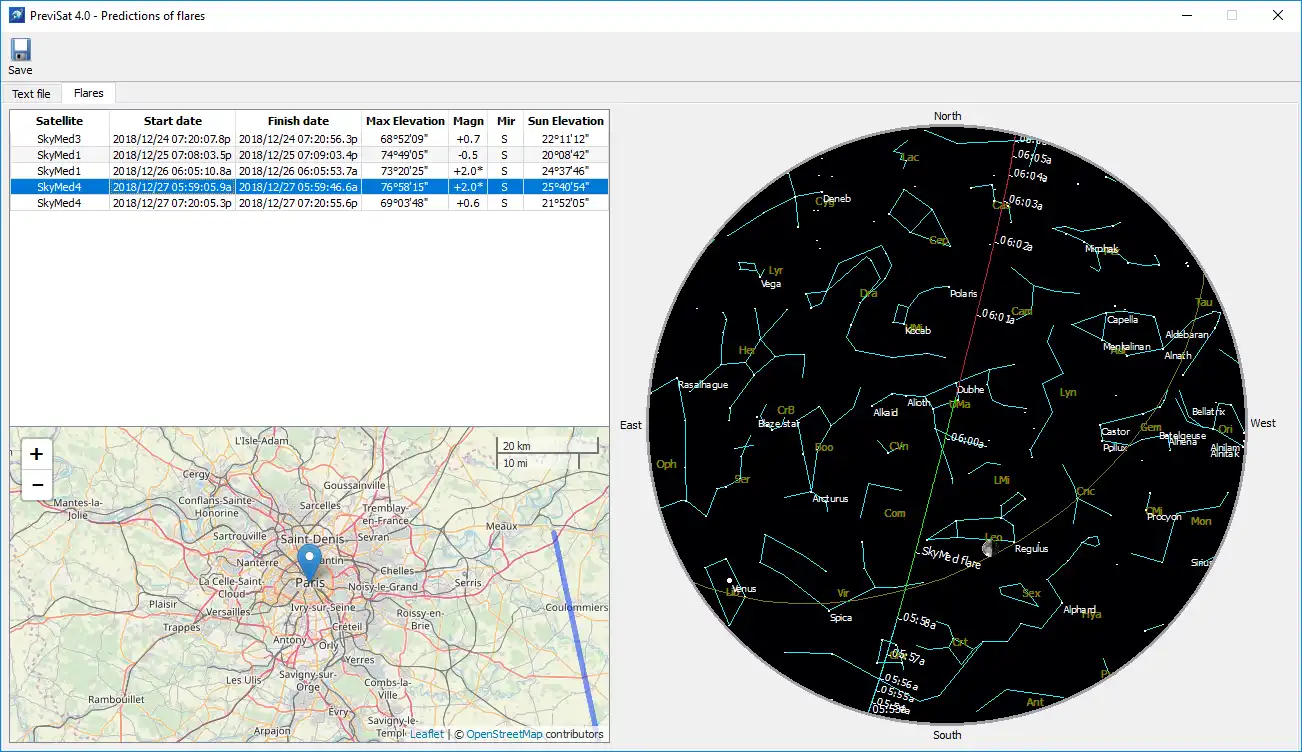 Download web tool or web app PreviSat to run in Windows online over Linux online