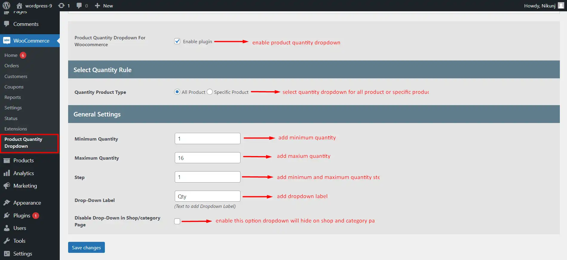 Download web tool or web app Product Quantity Dropdown woocommerce