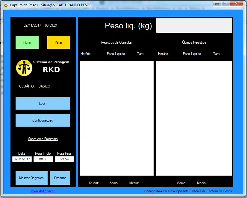 Download web tool or web app Programa Capturar Pesos de Balanças