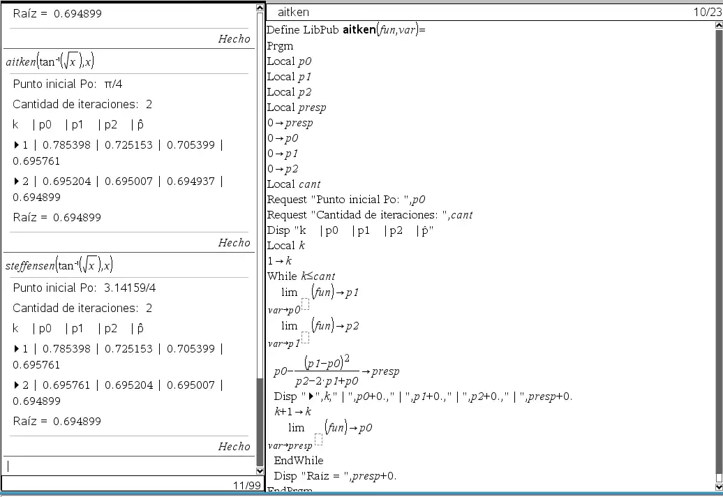 Download web tool or web app Programas Análisis/Métodos Numericos to run in Linux online