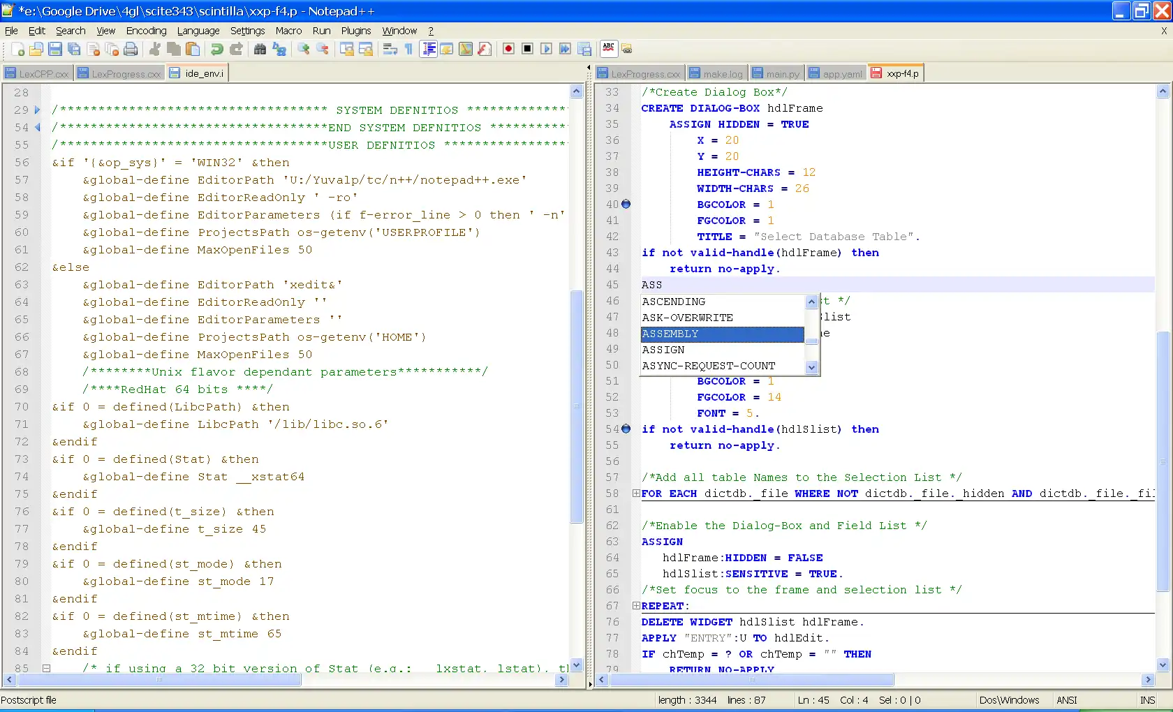 Download web tool or web app Progress 4GL / ABL support for Notepad++