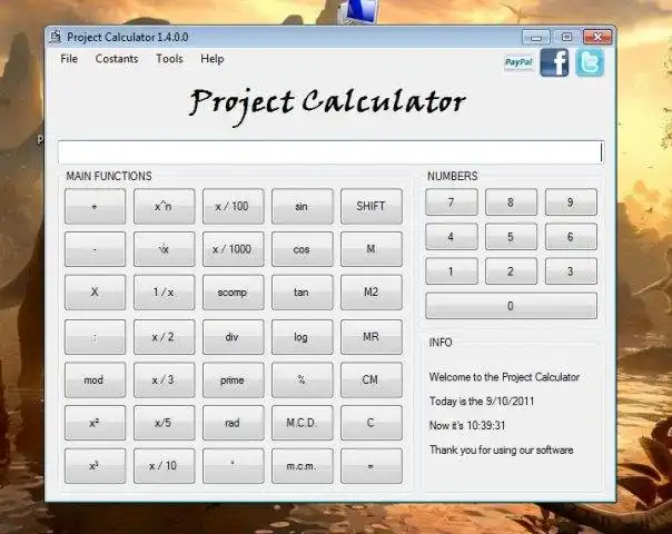 Download web tool or web app Project Calculator