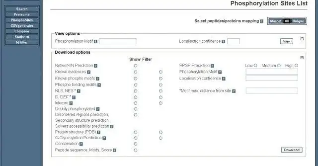 Download web tool or web app ProteoConnections